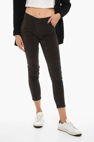 Mid-Waist Velour 4 Pockets Pants