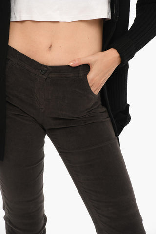 Mid-Waist Velour 4 Pockets Pants