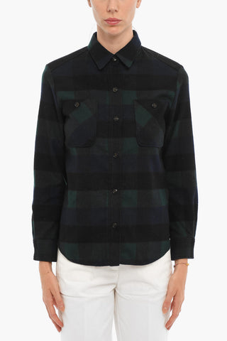 Camicia a Quadri Buffalo in Misto Lana con Doppio Taschino