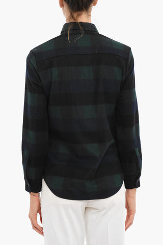 Camicia a Quadri Buffalo in Misto Lana con Doppio Taschino