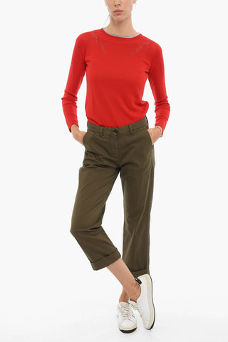 Pantaloni AMERICAN In Cotone Stretch con Passanti