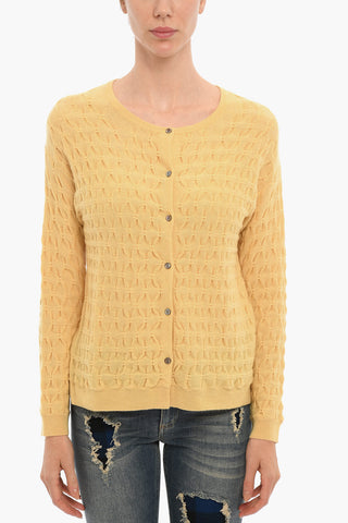 Wool and Cashmere Cardigan with Contrasting Buttons
