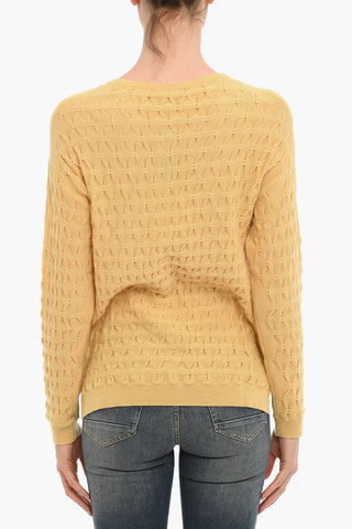 Wool and Cashmere Cardigan with Contrasting Buttons