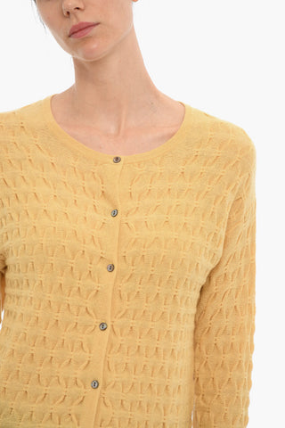 Wool and Cashmere Cardigan with Contrasting Buttons