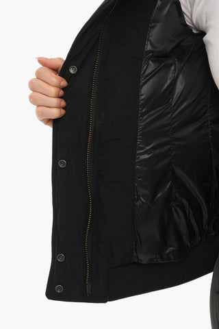 Solid Color Down Jacket with Real Fur Detail