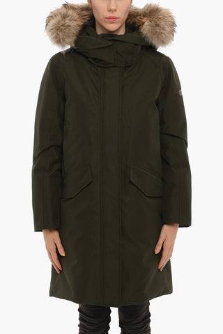 Waterproof ADIRONDACK Down Jacket with Removable Hood and Real Fur Detail