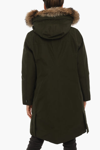 Waterproof ADIRONDACK Down Jacket with Removable Hood and Real Fur Detail
