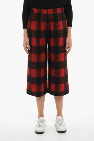 Pantaloni Gaucho a Quadri Buffalo con Elastico in Vita