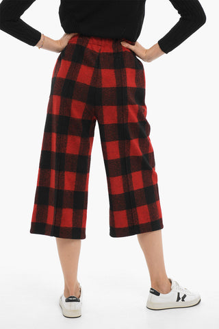 Pantaloni Gaucho a Quadri Buffalo con Elastico in Vita