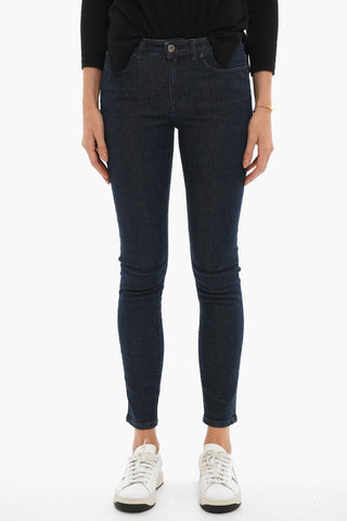Jeans a 5 Tasche con Bottone Logato 13cm