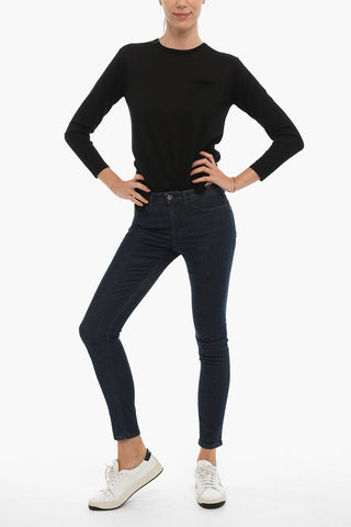 Jeans a 5 Tasche con Bottone Logato 13cm