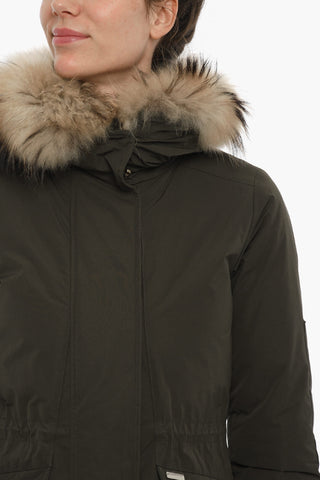 Piumino MILITARY con Tasche A Toppa e Pelliccia