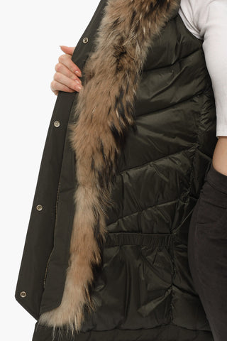 Piumino MILITARY con Tasche A Toppa e Pelliccia