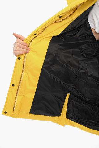Piumino AURORA PUFFY in Tinta Unita con Cappuccio Removibile e Chiusura a Scomparsa