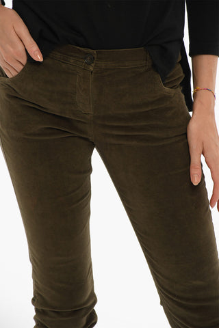 Mid-Waist Velour 4 Pockets Pants