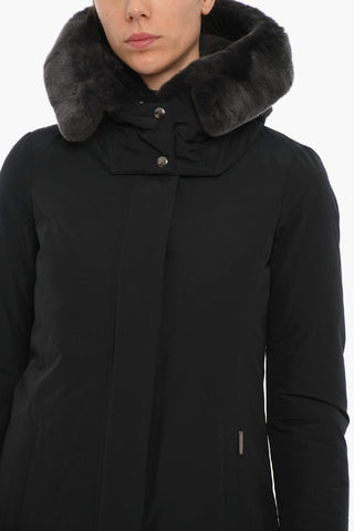 Cotton Blend BOW BRIDGE Down Jacket with Removable Real Fur