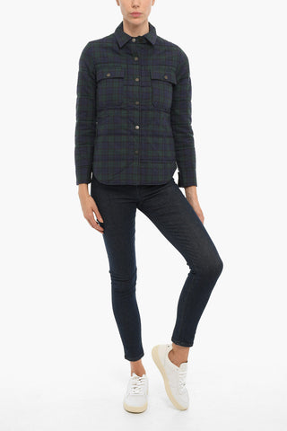 Giubbotto Imbottito Motivo Plaid con Doppio Taschino