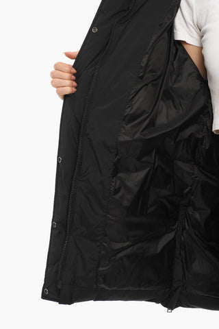 Solid Color AURORA PUFFY Down Jacket with Removable Hood and Hidden Closure