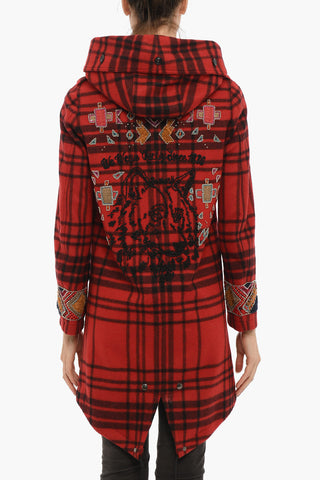 Tartan Checked  HUNTING ESKIMO Coat with Beaded on the Sleeve
