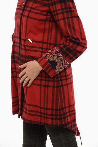 Tartan Checked  HUNTING ESKIMO Coat with Beaded on the Sleeve
