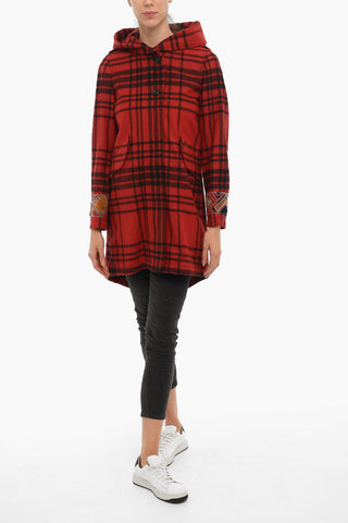 Tartan Checked  HUNTING ESKIMO Coat with Beaded on the Sleeve