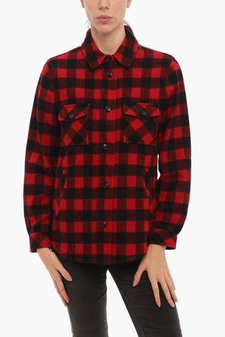 Overshirt in Misto Lana a Quadri Buffalo con Doppio Taschino