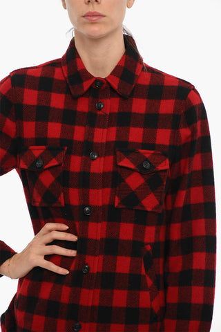 Overshirt in Misto Lana a Quadri Buffalo con Doppio Taschino