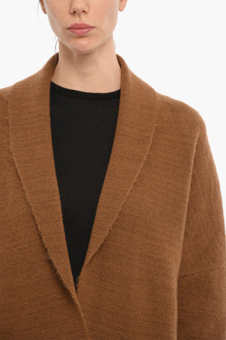 Open Front Maxi Cardigan with Flap Pockets