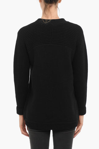 Cardigan Open Front in Misto Lana con Spilla