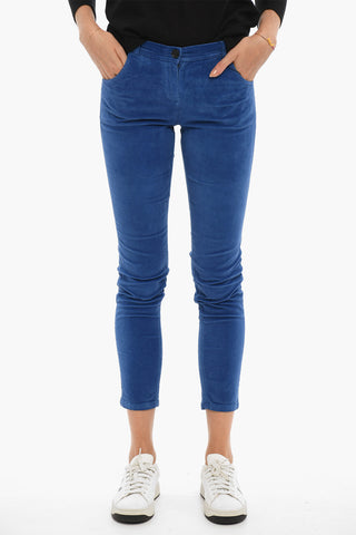 Velour Pants with 4 Pockets and Belt Loops