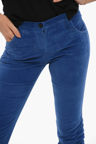 Velour Pants with 4 Pockets and Belt Loops