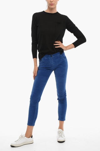 Velour Pants with 4 Pockets and Belt Loops