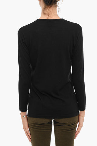 Cashmere and Silk Lightweight Sweater with Breast Pocket