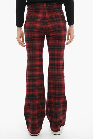 Pantaloni Boot-Cut a Quadri Tartan