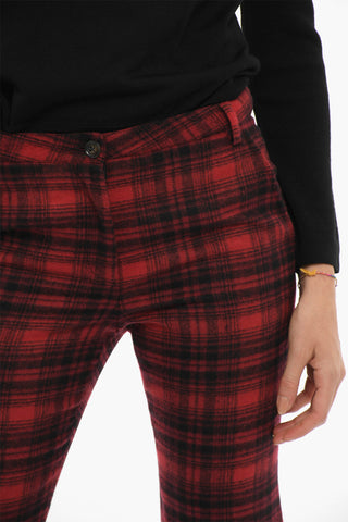 Pantaloni Boot-Cut a Quadri Tartan