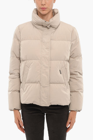 Solid Color PUFFY Down Jacket with 2-Pockets and Hidden Closure