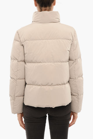 Solid Color PUFFY Down Jacket with 2-Pockets and Hidden Closure