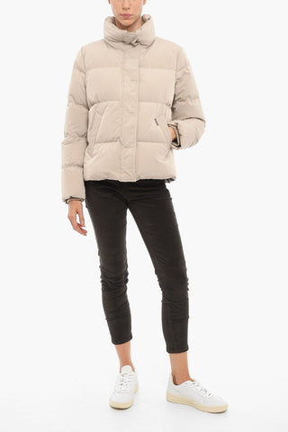 Solid Color PUFFY Down Jacket with 2-Pockets and Hidden Closure