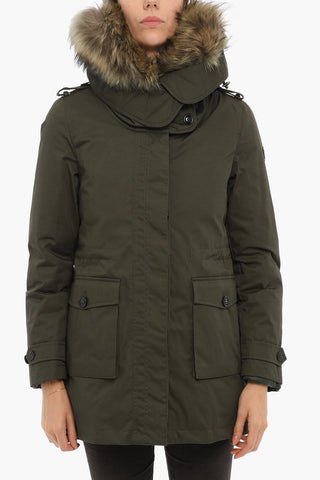 Cotton SCARLETT Down Jacket with Padded Inner Removable and Real Fur Details