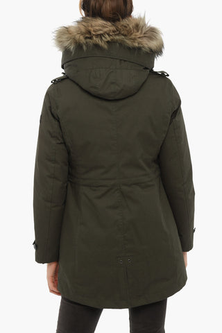 Cotton SCARLETT Down Jacket with Padded Inner Removable and Real Fur Details