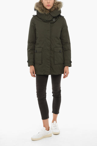 Cotton SCARLETT Down Jacket with Padded Inner Removable and Real Fur Details