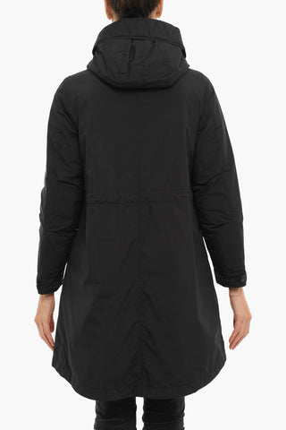 Solid Color PAGE Down Jacket with Hood and Hidden Closure