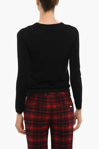 Wool Crew-neck Sweater with Cotton Lining