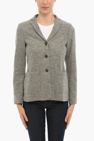Virgin Wool Center Vent Notch Lapel 3-Button Blazer