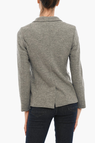 Virgin Wool Center Vent Notch Lapel 3-Button Blazer