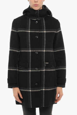 Plaid Motif MARCY Coat with Removable Sleeveless Down Jacket