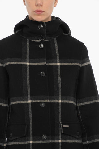 Plaid Motif MARCY Coat with Removable Sleeveless Down Jacket