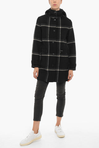 Plaid Motif MARCY Coat with Removable Sleeveless Down Jacket