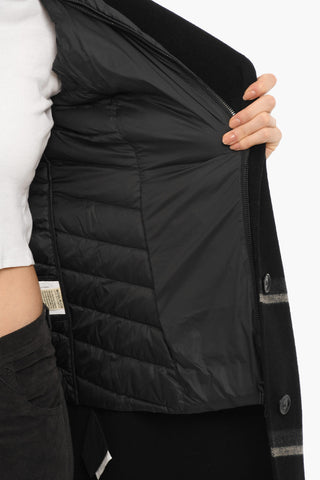 Plaid Motif MARCY Coat with Removable Sleeveless Down Jacket
