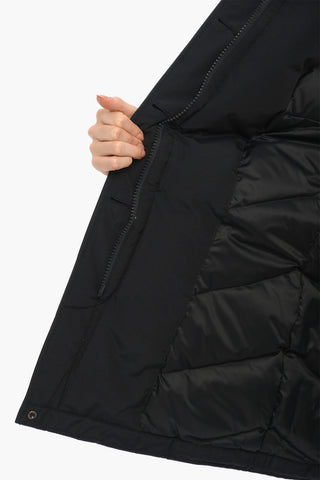 Solid Color ARCTIC PARKA Down Jacket with Hidden Closure and Faux Fur Detail